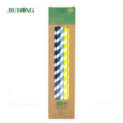 줄무늬 Eco 친절한 OEM ODM을 포장하는 음식 종이 생물 분해성 빨대