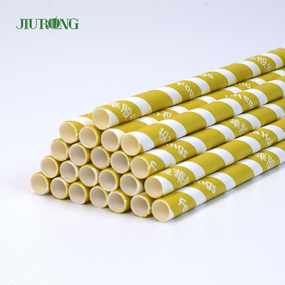 착색된 Kraft 생물 분해성 서류상 마시는 밀짚 10*250mm 음식 급료