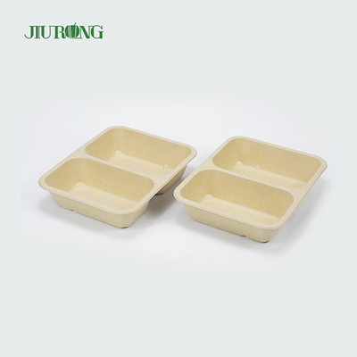 처분할 수 있는 생분해성 사탕수수 조가비 식품 용기 3 격실