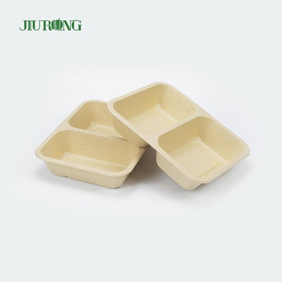 처분할 수 있는 생분해성 사탕수수 조가비 식품 용기 3 격실