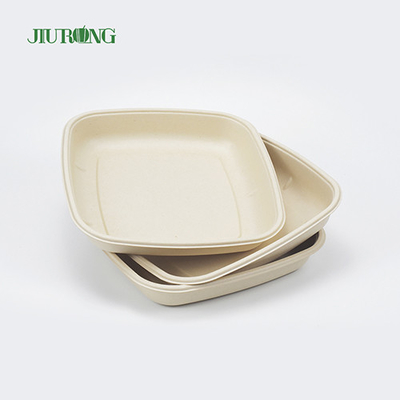 Bagasse 테이크 아웃 일회용 사탕 수수 종이 접시 생분해 성