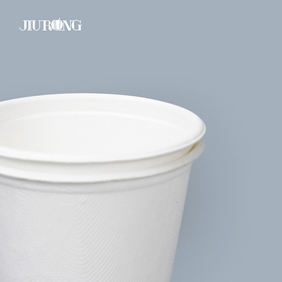 백색 물결 모양 생물 분해성 서류상 커피 잔 10oz 12oz 단 하나 벽
