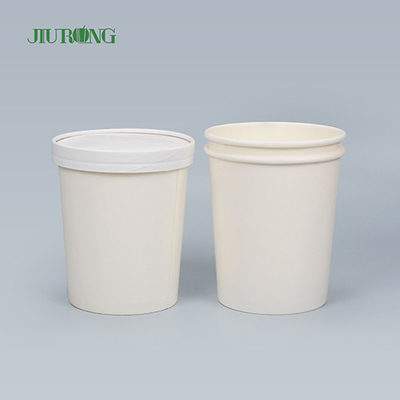 가구 백색 생물 분해성 종이 그릇 8 OZ 방수 주문 로고