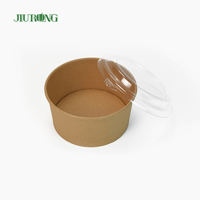 애완 동물 뚜껑에 처분할 수 있는 1100ml Eco 친절한 Kraft 종이 샐러드 그릇