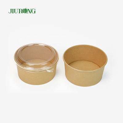 애완 동물 뚜껑에 처분할 수 있는 1100ml Eco 친절한 Kraft 종이 샐러드 그릇