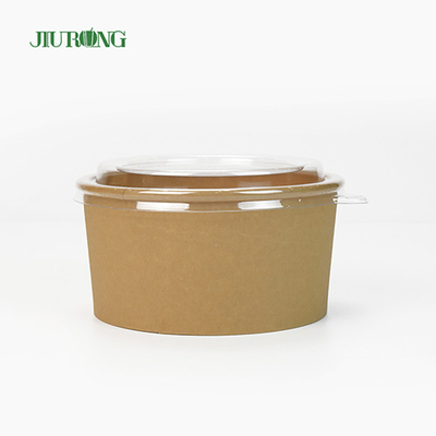 애완 동물 뚜껑에 처분할 수 있는 1100ml Eco 친절한 Kraft 종이 샐러드 그릇