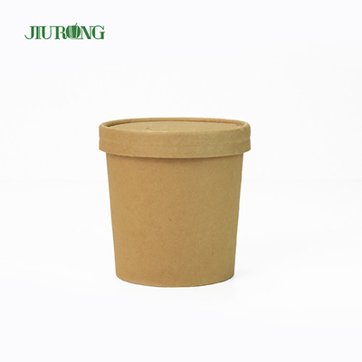 생물 분해성 처분할 수 있는 Kraft 종이 그릇 26 OZ 샐러드를 위한 UV 코팅