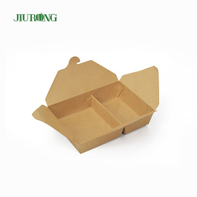 뚜껑이 있는 생분해성 Kraft 1480ml 처분할 수 있는 서류상 음식 콘테이너