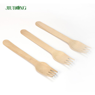 대나무 생물 분해성 처분할 수 있는 칼붙이 식기 나무로 되는 포크 세트 95mm