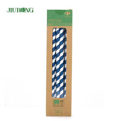 줄무늬 Eco 친절한 OEM ODM을 포장하는 음식 종이 생물 분해성 빨대