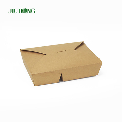 뚜껑이 있는 생분해성 Kraft 1480ml 처분할 수 있는 서류상 음식 콘테이너